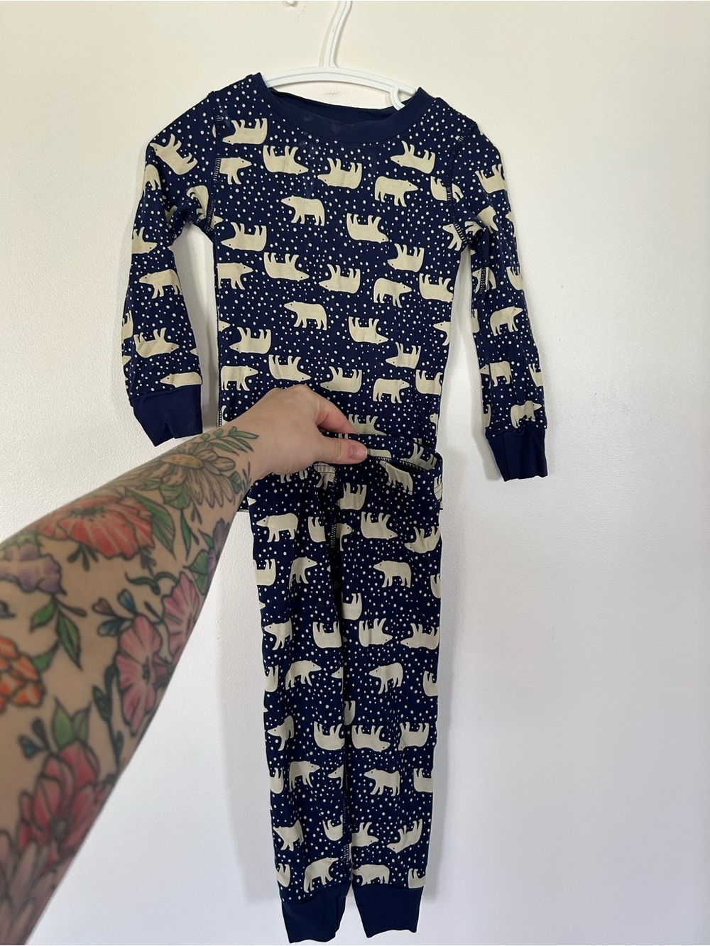 Holiday HannaSoft Pajama Set Snowy Polar Bear on Navy 2T